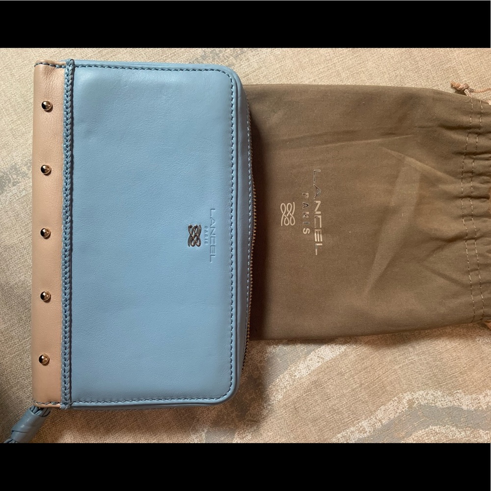 NIB Lancel Light Blue full size wallet